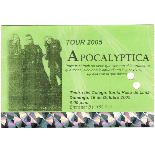Apocalyptica concert ticket - apocalyptica,